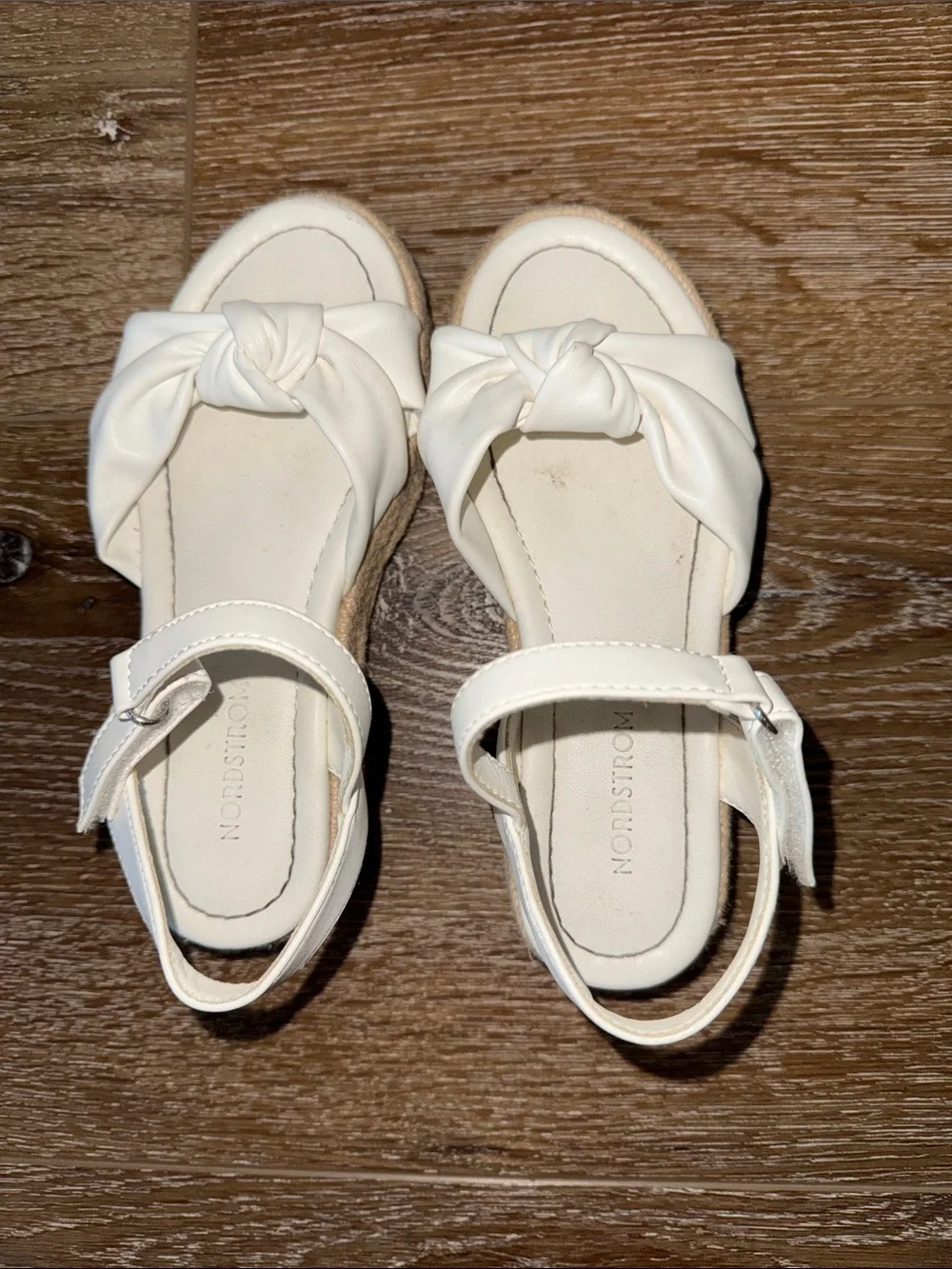White Knot Front Espadrille Sandals
